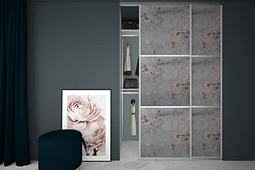 Alucabina - 2 Schiebetüren innen Fach für begehbaren Kleiderschrank - individuell anpassbar - Holzfinish Grau gekocht (oder nach Wahl - siehe Tabelle Ausführungen)