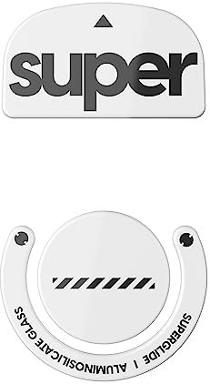 Superglide2 - Patas de ratón con Superficie de Velocidad controlable, Hechas con Vidrio Ultra Fuerte, Suela Lisa y Duradera para Logitech G Pro X Superlight (Blanco)