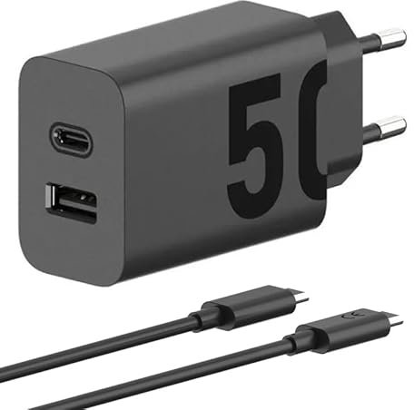 Caricabatterie Turbopower da 50 W per Motorola MC-507, cavo dati USB, adattatore per Motorola Edge 40 30 20 Moto G84 G82 G73 G54 G53 G52 G31 G23 G22 Moto G9 G8 G7