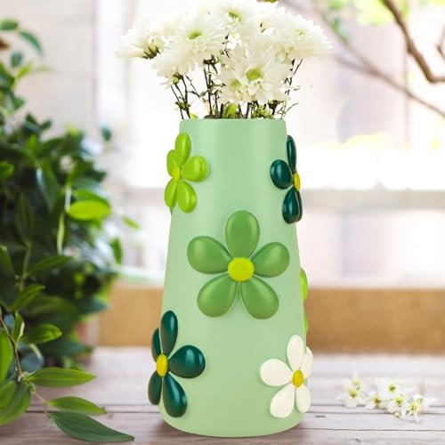 GUGUGO Bunte 20,3 cm hohe Vasen, niedliche Vasen für Blumen, einzigartige Blumenvase zur Dekoration, dekorative Vase für Tafelaufsätze, Boho-Heimdekoration, ästhetisch (C)