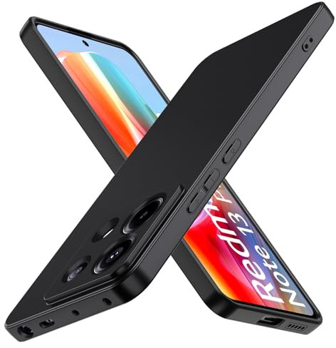 ivoler Noir Mat Coque pour Xiaomi Redmi Note 13 Pro 5G / Poco X6 (Pas pour Note 13 Pro 4G) avec Protection Caméra, Mince Étui de Protection en Silicone Antichoc Souple TPU Anti-Rayures Bumper Housse