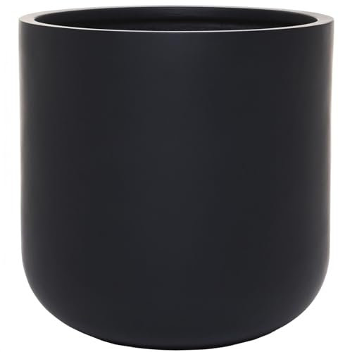 VIVANNO Blumentopf Pflanztopf Fiberglas Chico Anthrazit (40x40 cm)