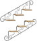 2 Pezzi a Forma di Scala per Vasi da Fiori, per Piante, Espositore per Fiori, Scala Retrò, da Appendere Alla Parete, Mensola per Fiori, Mensola per Piante, Arte in Ferro Retrò, Scala in Legno,(#1)