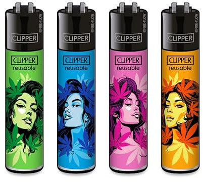 Clipper Feuerzeug 4er Set: (Mary Janes)