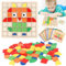 MXTIMWAN Montessori Spielzeug ab 3 4 5 6 Jahre, 120PCS Holz Mosaik Puzzle mit 20 Beidseitige Karten, Kinder Geometrische Formen Holzpuzzles für Mädchen, Jungen