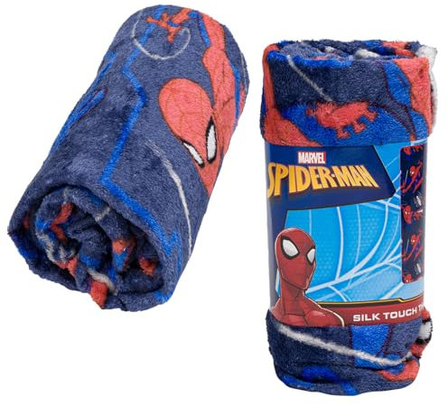 Northwest Spiderman 91898 Überwurfdecke für Kinderbett, Seide, 101,6 x 127 cm, Einzelbett, Blau
