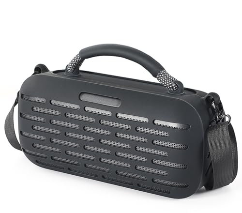 OURHZTB Silicone Protective Cover Case Compatible for Bose SoundLink Max Portable Bluetooth Speaker, Carrying Skin Sleeves with Shoulder Strap (Black)