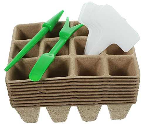 KITANDOVE Kit per La Semina di Piante Grasse 12 Griglie Vivaio Domestico Germinazione Tazze per L'avvio di Piante Giardinaggio Vaso Trapianto E Etichetta