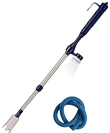 Aquarium-Vakuum-Kiesreiniger, Multifunktionaler Elektrischer Automatischer Aquarium-Reiniger, Aquarium-Reinigungsset mit Filternetzbeutel für Wasserwechsler, Waschen, Sand,