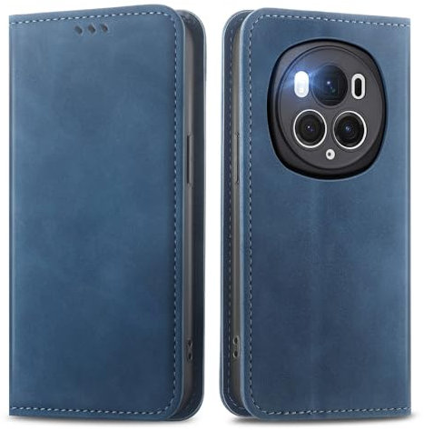 Cracedily Coque pour Honor Magic 6 Pro Pochette, Etui Protection Housse Premium en Cuir PU, Etui à Rabat Pochette de Portefeuille Étui pour Honor Magic 6 Pro Case, Bleu Vert