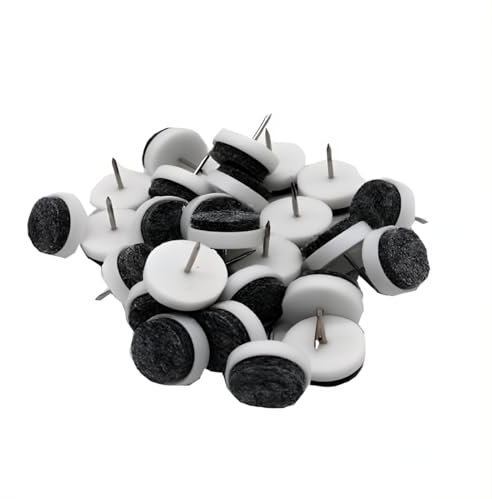 HOOZ Filzgleiter mit Nagel Ø 28mm 50er Set für Möbel, Stuhl und Tisch - Weiße Bodenschoner – in verschiedenen Ausführungen – Robuste Möbelgleiter – Premium Schutz für empfindliche Böden