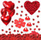 5PCS Ballons Coeur Rouges, Bougies Romantiques et Pétales, Ballons décoratifs de Saint-Valentin, Lot de 1000 pétales de rose, Romantique Décorations Set pour Mariage, Saint Valentin et Fiançailles