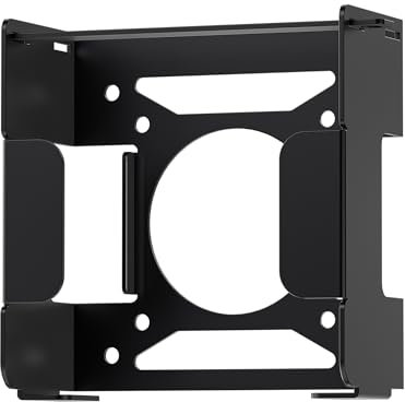 Fasgear Aluminum VESA Mount for Mac-mini M4/Pro 2024,Under Desk/Wall/Monitor Mount with Anti-Theft Function,Pure Aluminum Monitors Mounting Bracket for Office Home(Black)
