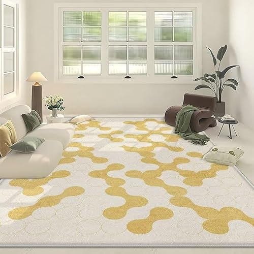 Fußmatte Senfgelber Kreis Fussmatte Aussen Innen Polyester Schmutzfangmatte Fußmatte Außen Innen rutschfest Teppich Wohnzimmer Verdicken Türmatte Waschbar Fussmatten Haustür 50x80cm