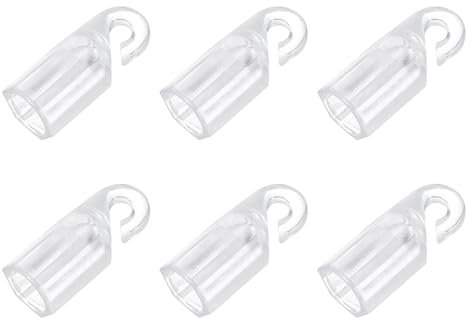 sourcing map Blind Wand Hook,24Pcs 1 x 0.3 - Plastic Hexagonal Vertical Blinds Replacement Parts, Tilt Wand Rotating Tip Hook Repair for Broken Blind Parts (Transparent)