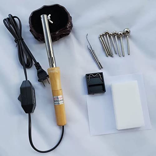 Yiustldd 220V DIY Fabric Flower Making Tools, Electric Soldering Iron with Adjustable Temperature, 10 Soldering Iron Tips, for Making Petal Modeling Tools