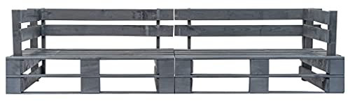 Genérico Wenjingqi 276312 Gartensofa aus Paletten, Holz, Grau, Grau