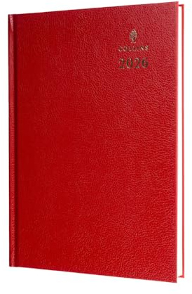 Collins - Schreibtisch - Kalender 2026, 12 Monate, Jahresplaner, Wochenansicht, A5, Hardcover, Rot (35,15-26)