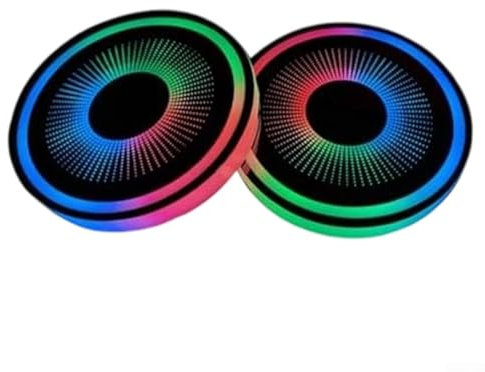 HpLive 2 Stück LED Getränkehalter Beleuchtung Auto 7 Farben USB Aufladbar Wasserdicht Vibrationssensor Untersetzer Innenbeleuchtung