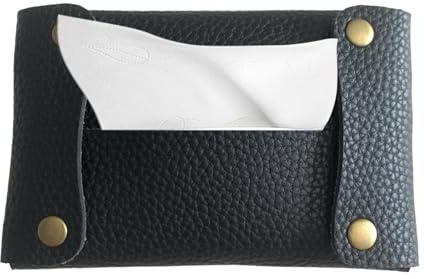 Porta fazzoletti tascabile, custodia in morbida pelle PU, custodia da viaggio riutilizzabile, mini borsa portatile, organizer compatto per carta, contenitore leggero per fazzoletti per auto e ufficio