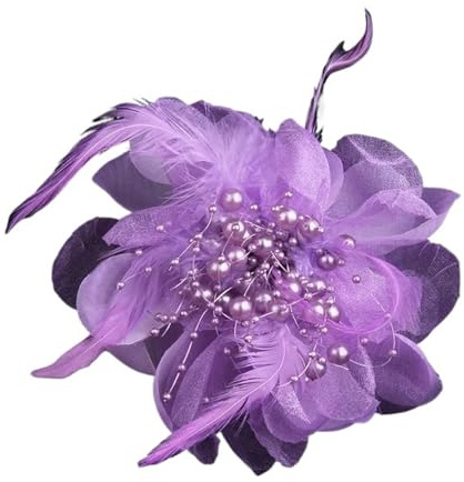 Mode Tuch Kunst Blume Brosche Frauen Große Feder Stoff Corsage Revers Pin Und Kleidung Zubehör FüR Blazer Kleid Jacke