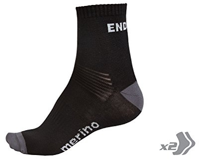 Endura Fahrradsocken BaaBaa Merino Socks Twinpack black (Größe: S/M)