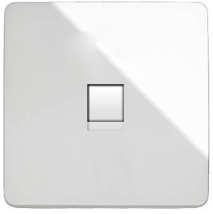 Trendi Switch Artistic Modern Glossy Telephone Socket White