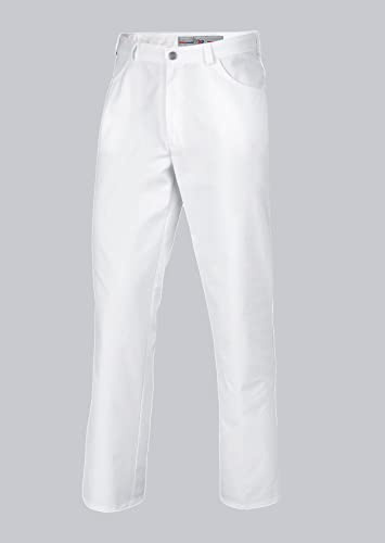 BP 1643-558-21-Ml Unisex-Hose, Jeans-Stil mit verstellbarem Gummizug hinten, 245,00 g/m² Stoffmischung, weiß, Ml