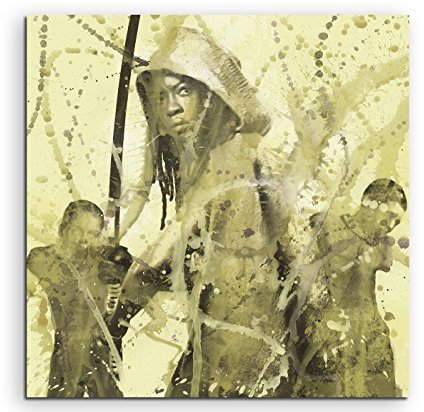 The_Walking_Dead_Michonne_60x60cm Splash Art Paul Sinus Aquarell, Gemälde, Kunstbild auf Leinwand