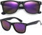 PolarSpex Polarisierte Sonnenbrille für Damen und Herren, UV-Schutz, langlebig und leicht, Retro-Sonnenbrille zum Fahren, Angeln, Schwarz | Amethyst, Large