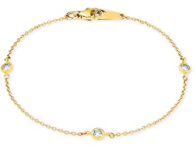 Amor Armband Damen Armschmuck, mit Zirkonia synth., 18 cm, Gold, Kommt in Schmuck Geschenk Box, 2014152