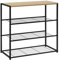 WOLTU Schuhregal mit 3 Ebenen, Schuhständer Metall, Schuhaufbewahrung platzsparend, Schuhorganizer für 9 Paar, Flur Wohnzimmer, 63x63x30 cm, schwarz