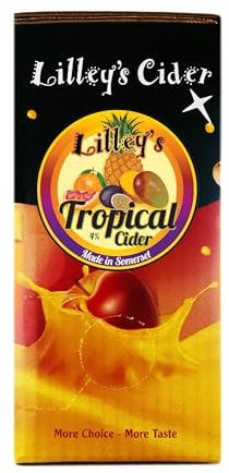 Lilley’s Cider Tropical 3 Litre Bag in Box | Sweet & Fruity Still Cider | Apple, Pink Grapefruit, Pineapple & Lime Blend | Refreshing Summer Drink | Perfect for Barbecues, Picnics, & Outdoor Events
