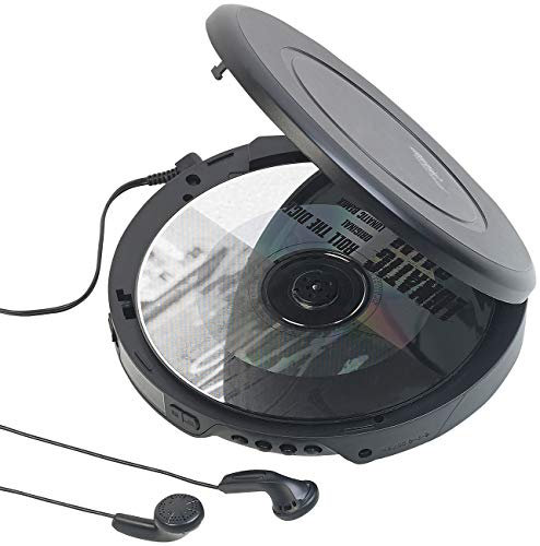 auvisio Tragbarer CD-Player mit Ohrhörern, Bluetooth und Anti-Shock-Funktion