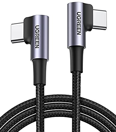 UGREEN Câble USB C à angle droit, 60 W, câble de charge rapide à 90 degrés, compatible avec iPhone 17/17 Air/17 Pro/16, MacBook Pro, iPad Pro, Samsung Galaxy S25/S24, Google Pixel 10/9, 2 m