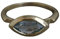 Bague Femme en Argent Sterling Plaqué Or avec Topaze Bleue Marquise - Bijou Élégant et Raffiné (US Size 8 / Diameter 18.2 / EU 57)