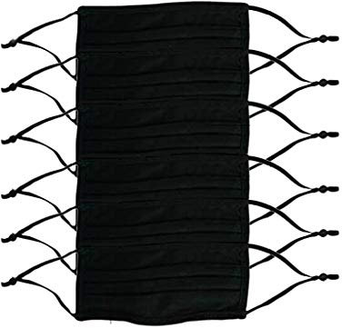 Lulupi Erwachsene Mundschutz Multifunktionstuch Schwarz Baumwolle Waschbare Maske Atmungsaktiv Einfarbig Stoffmaske Staubdicht Mund-Nasen Bedeckung Face Halstuch Schals,3/6er Pack