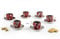 Excelsa 64807 Mandala Red Lot de 6 tasses à café, avec soucoupes, en porcelaine, rouge