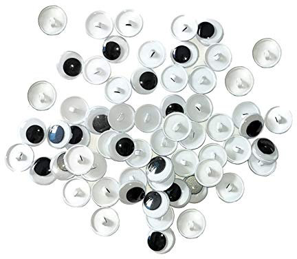 ccHuDE Wackelaugen zum Aufnähen, 12 mm, 100 Stück