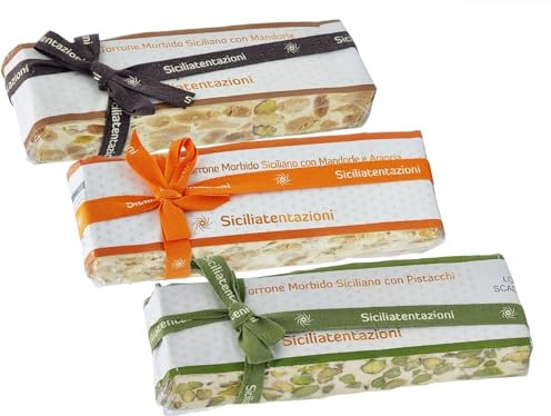 Sicilia Bedda - Torrone Siciliano Gr. 150 - Una dolcezza Siciliana - Vari Gusti (Mandorla - Pistacchio - Arancia)