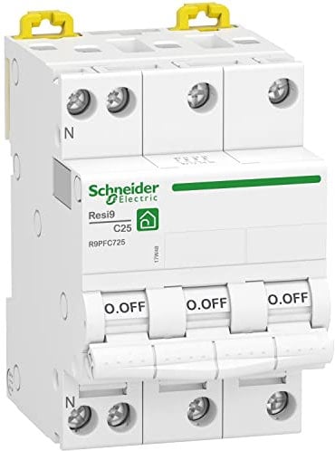Schneider Electric - Resi9 - disjoncteur modulaire - 3P+N - 25A - courbe C - peignable - R9PFC725