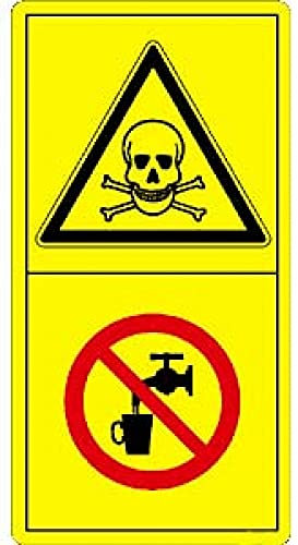 Schild: Kein Trinkwasser - Vergiftungsgefahr - Aluverbundtafel 150x300mm