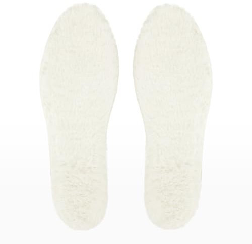 riemot Fluffy Insoles for Men Women, Thick Premium Wool Flet Inner Soles for Wellies Slippers Boots, Warm Faux Furry Comfortable Shoe Inserts for Cold Winter, Beige, Child UK10/EU28
