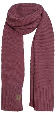 KNIT FACTORY - Jamie Schal - gewalkter Wolle Strickschal - 2m lange Winterschal für Damen und Herren - Stone Red - 200x45 cm