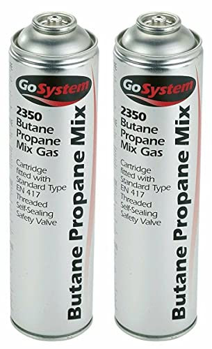 GoSystem Garden Weed Wand Gas Weed Killer Burner Blaster Burning Torch and Gas Canisters Refill for Camping Stove Blowtorch BBQ (2 x Go Can 350g Only)