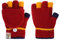 Kinder Halbfinger Handschuhe mit Flip Top Fausthandschuhe Strickhandschuhe Fünf Finger Fäustlinge Winterhandschuhe Gestrickte Fahrradhandschuhe, 3-10 Jahre alt (Rot-F, One Size)