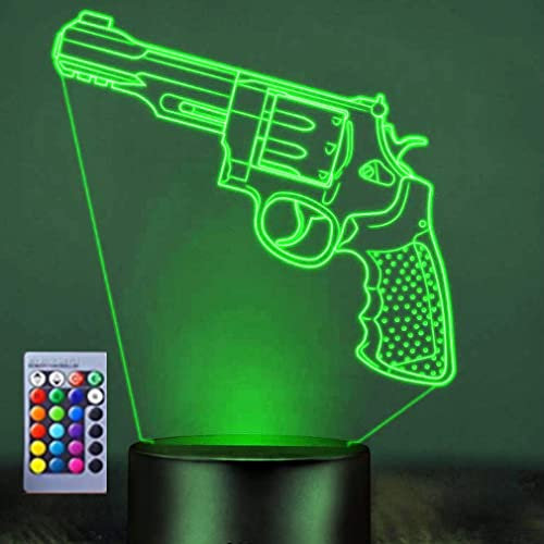 Jinson well 3D Pistole Nachtlicht Lampe optische Nacht licht Illusion 16 Farbwechsel Tisch Schreibtisch Dekoration Lampen mit Acryl Flat ABS Base USB Spielzeug