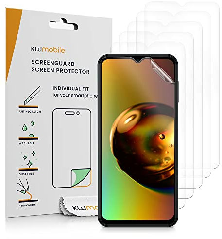 kwmobile Film Protection écran téléphone Compatible avec Samsung Galaxy M23 5G Film écran - Set 6X Film Transparent en Plastique