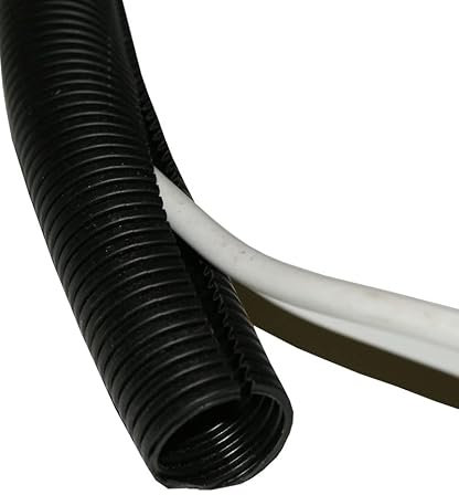 MKV Leerrohr Wellrohr geschlitzt UV stabil Elektrorohr flexibel biegsam Flex Rohr bis +130°C (innen 10 mm)