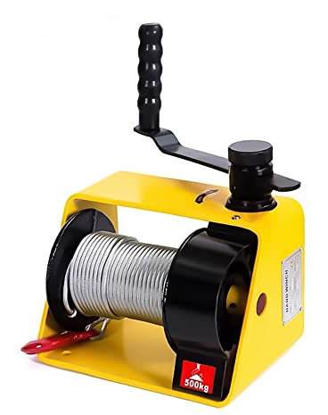 Toplionace Treuil à Manivelle Autobloquant de 250KG, Treuil à Vis Sans Fin à Turbine à Treuil Robuste avec Frein, Corde et Crochet en Acier de 20M, Rapport 15: 1